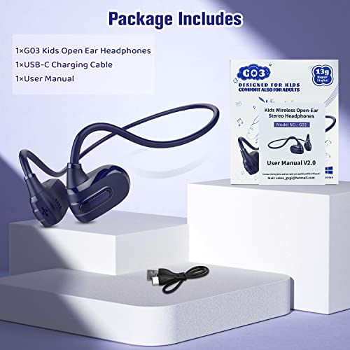 BANIGIPA Kids Headphones, Open Ear Headphones for Teens Child Boys Girls - color: G03-Purple