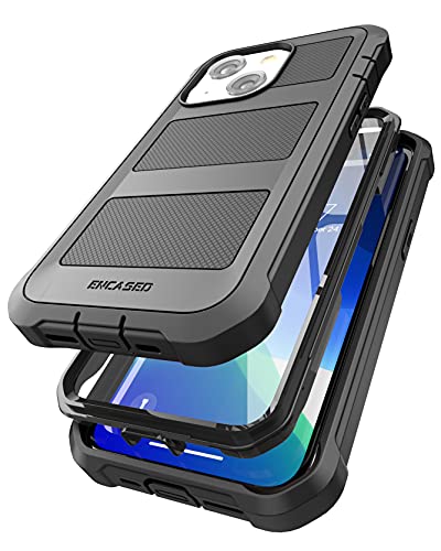 Encased Belt Case Designed for iPhone 13 Case with Built-in Screen Protector and Holster Clip Phone Holder (Falcon Black) (iPhone 13) - size: iPhone 13