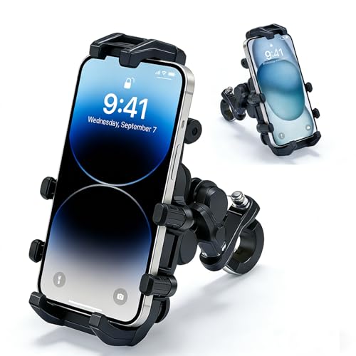 Motorcycle Phone Mount Holder, 8-Claw Anti-Shake Bike Phone Mount with Vibration Dampener,Fits 5.5-8.0" Phones for Motorcycle, Bicycle, Scooter, ATV