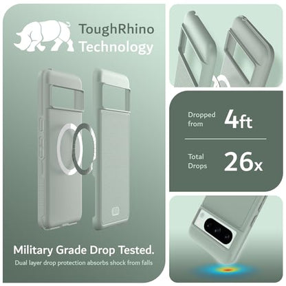 TUDIA MergeGrip [Magsafe Compatible] Designed for Google Pixel 8 Pro Case (2023) - Dual Layer [Military Grade] Shockproof Slim Rugged Tough Heavy Duty Phone Cases - Green Lily - color: Green Lily, size: Magnetic Pixel 8 Pro