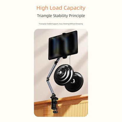 Aluminum Folding Tablet Stand 360-Degree Rotating Clamp Mount with 4 Articulated Arms Desk Bedside Cradling Bracket for Smartphones E-Readers 58cm - color: All purpose model