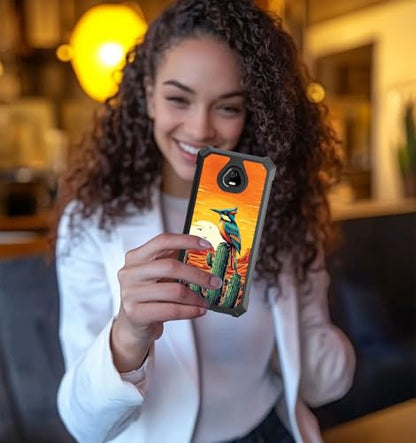 for Schok Volt Sv67q Sv67332 Case with Screen Protector, Military Grade Drop Protection, Dual Layer Hybrid Shockproof Protection TPU Phone Case for Schok Volt Sv67q, Artistic Bird - color: Artistic Bird