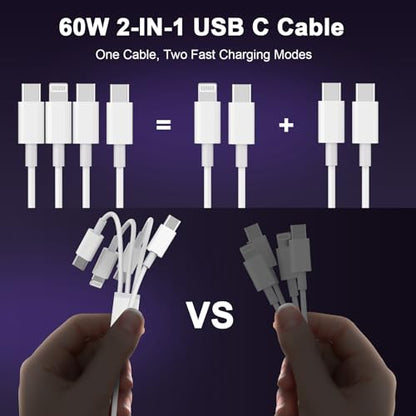 [Apple MFi Certified] iPhone Charging Cable,2Pack 6Ft Multi Chargers Cord - color: CLWhite