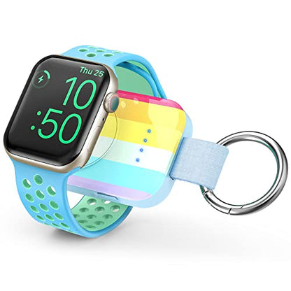 Portable Charger for Apple Watch Travel Keychain iWatch Wireless Power Bank - color: Rainbow