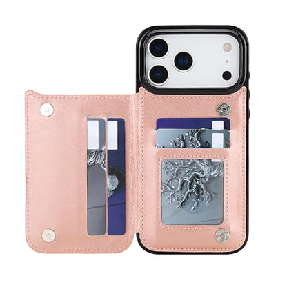 for iPhone Case,Retro Slim PU Leather Flower Butterfly Pattern Wallet,Card Holder Slots Full Body Military Grade Protection Soft Shockproof Phone Case (iPhone 17 Pro,Green) - color: Green, size: iPhone 17 Pro