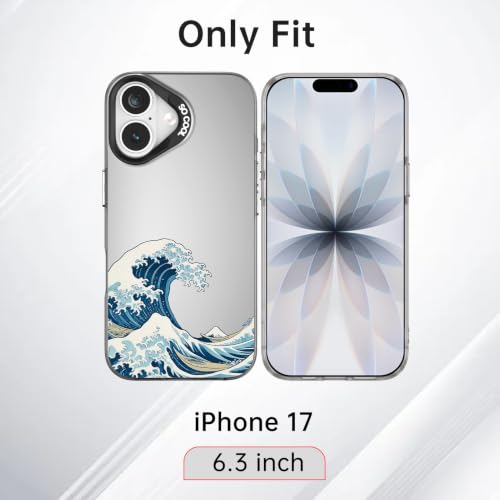 for iPhone 17 Case, TPU, Drop Protection, Waves | Matte Silver Back, Shockproof, Fade-resistant, Anti-yellow, Lens Protection, Precise Cutout, Slim grip, Waves - color: Waves, size: iPhone 17