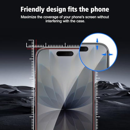2+2 Pack for iPhone 17 Privacy Screen Protector with Camera Lens Protector, Anti Spy Tempered Glass Protection Film with Easy Installation Frame, 9H Hardness, Scratch Resistant, Case Friendly - size: iP17 Privacy