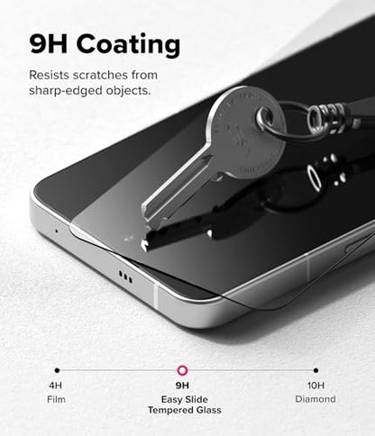 Ringke for Nothing Phone 3 Screen Protector [Easy Slide, 2 Pack] | Easy Installation with Alignment Tool, Case Friendly Premium 9H Hardness Tempered Glass