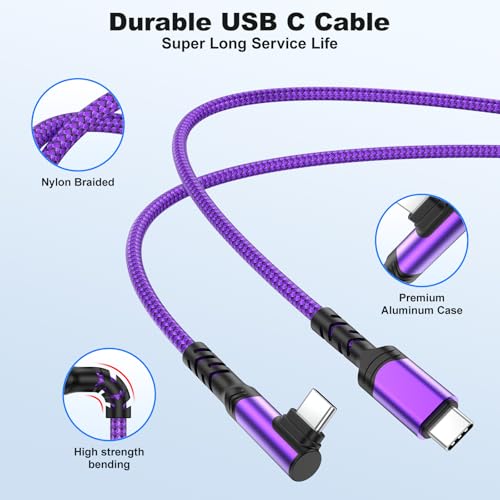Pofesun 10ft USB C Cable Fast Charging,3 Pack 60W(3A) USB C Charger Cable - color: Purple,Green,Rose, size: 10FT+10FT+10FT