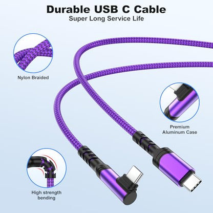 Pofesun 10ft USB C Cable Fast Charging,3 Pack 60W(3A) USB C Charger Cable - color: Purple,Green,Rose, size: 10FT+10FT+10FT