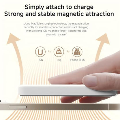 XIAOMI Magnetic Power Bank 5000mAh, 12mm Slim Portable Wired & Wireless Charger with 18W PD Fast Charging, Durable Mag-Safe Battery Pack for iPhone, Sumsung and Other Smart Phones - style: 5000mah Slim & Magnetic & Wireless