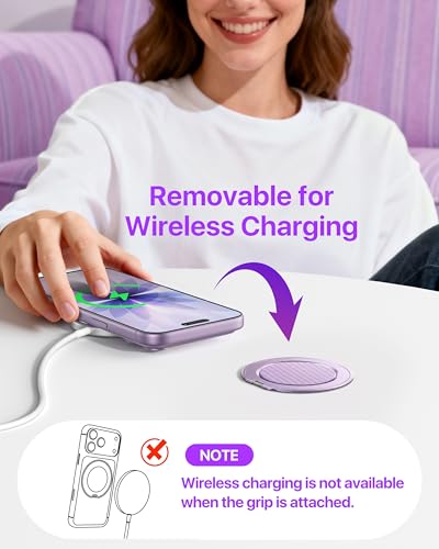 andobil [2026 Ultra-Thin] Magnetic Phone Ring Grip for MagSafe, Purple - color: Purple Carbon Fiber
