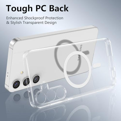 RALEAVO for Samsung Galaxy S25 Plus Case Clear Magnetic Phone Case [Compatible with MagSafe] Slim Transparent Acrylic Hard Back Military Drop Protection Phone Cover,Clear - color: Magnetic & Clear, size: S25 Plus
