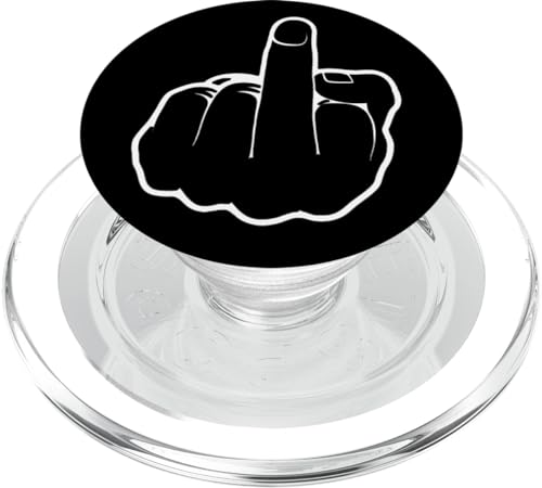 Middle Finger - Funny Quote Phone Holder PopSockets PopGrip: Swappable Grip for Phones & Tablets PopSockets MagSafe PopGrip for iPhone - style: MagSafe