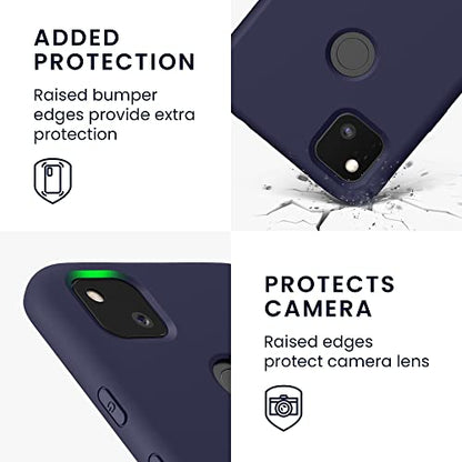 kwmobile Case Compatible with Google Pixel 4a Case - Slim Protective TPU Silicone Phone Cover - Blueberry - color: blueberry