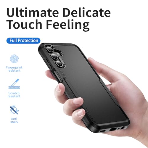Designed for Samsung Galaxy A15 Case, Black Dual Layer, Heavy Duty Shockproof Tough Rugged Protective Cover for Galaxy A15 5G 6.5-inch, Black - size: for Samsung Galaxy A15