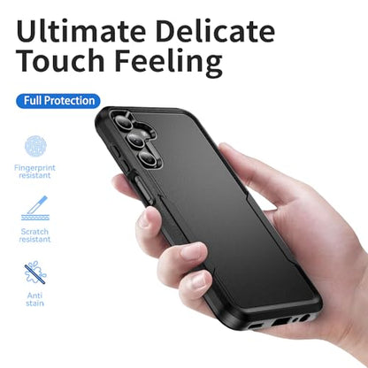 Designed for Samsung Galaxy A15 Case, Black Dual Layer, Heavy Duty Shockproof Tough Rugged Protective Cover for Galaxy A15 5G 6.5-inch, Black - size: for Samsung Galaxy A15