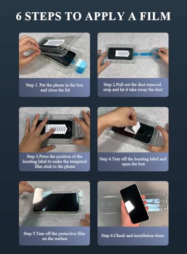 MAGIC DEVIL [2 Pack][4 Pack] EZ FRAME 9H Dust Free HD Tempered Glass Screen Protector Easy Install Kit for iPhone 15 Plus - Smart Easy Military Grade Cover Film Kit (1)