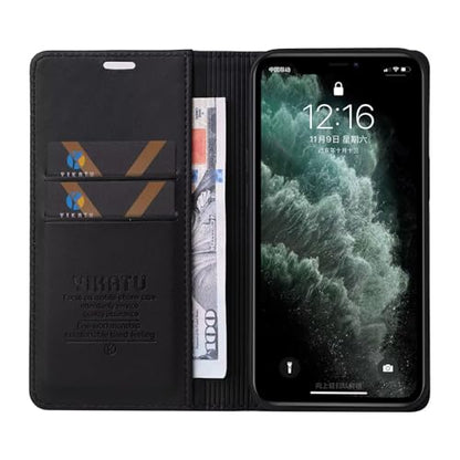 Caseurban Compatible with iPhone 11 Pro Wallet Case PU Leather Flip Folio Case with Card Holder Magnetic Closure Shockproof Protective Phone Cover Black - color: Black, size: iPhone 11 Pro