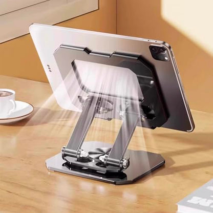 Tablet Stand for iPad, 360° Rotating Desktop Holder, Carbon Steel Adjustable Foldable Desk Holder for Home/Office, for Phone iPad Pro Air Samsung,for 4" -16" Tablets, Portable Upgraded - Silver - size: Silver-1 PACK