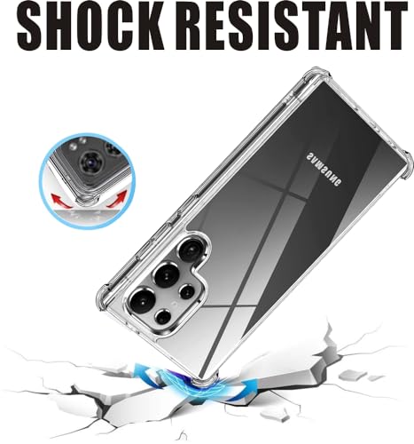 Samsung Galaxy S24 Ultra Case, Shock-Absorption Flexible Clear TPU Rubber Protective Cell Phone Cover for Galaxy S24 Ultra 5G Case 6.8" Clear