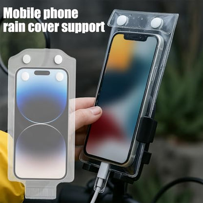 5pcs Universal Transparent Mobile Phone Waterproof Bag Touch Screen Outdoor Riding Rainproof Mobile Phone Protection Case - color: Transparent-B