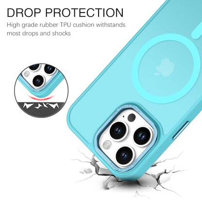 BENTOBEN Magnetic for iPhone 16 Pro Max Case,(Compatible with MagSafe) (Military Grade Drop Protection) Slim Translucent Matte Shockproof with Anti-Fingerprint Phone Case 6.9",Teal Blue - color: Teal Blue
