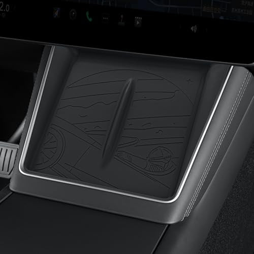 LUCKEASY Wireless Charging Mat for Tesla Model Y Juniper 2025 2026 - size: Star Explorer Style - Model Y Juniper 2025 2026