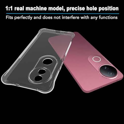 USTIYA Case for Vivo V50 5G/S20 5G Clear TPU Four Corners Military-Grade Protection Cover Transparent Soft funda