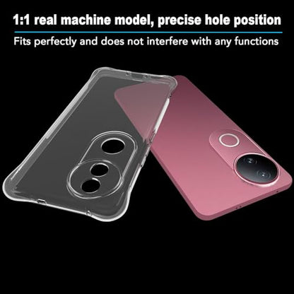 USTIYA Case for Vivo V50 5G/S20 5G Clear TPU Four Corners Military-Grade Protection Cover Transparent Soft funda