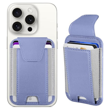 Miroddi for MagSafe Wallet with Privacy Flap, Strongest Magnetic Wallet | 7 Cards Holder, RFID Blocking, Leather Magnetic Phone Wallet for iPhone 17/16/15/14/13/12 Series and Pixel 10 Series - color: Purple