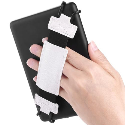 Secure Hand Strap for Kindle and Tablet - High Elasticity Finger Grip Holder Accessories for 6-8 Inches E-Book Tablet. - color: White