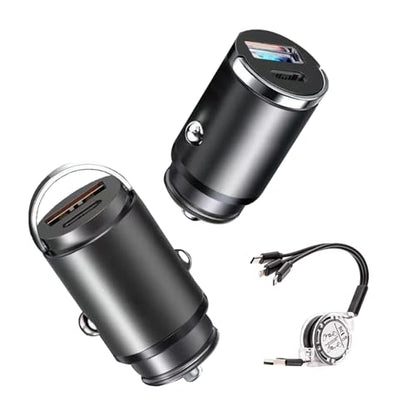 USB C Car Charger, Dual Port 100W car Power Adapter PD/QC Fast Charging Cigarette Lighter, for iPhone 16/15/14/13/12/11/Pro Max, iPad, Samsung Galaxy S25, S24/S23/S22/S21, Pixel, Android