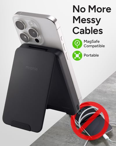 Mophie snap+ Juice Pack mini with Stand (2023) - 5000mAh Magnetic Portable Charger, MagSafe & Wireless Charging Compatible, USB-C to USB-C Cable Included - style: Juice Pack Mini w/ Stand
