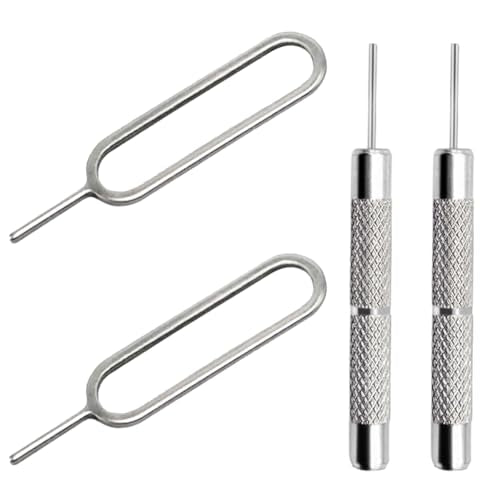 4 Pcs SIM Card Removal Opening Tool Tray Eject Pins Needle Opener Ejector Compatible with All iPhone Apple iPad HTC Samsung Galaxy Cell Phone Smartphone Watchchain Link Remover (Style A) - size: A