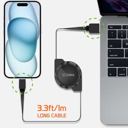 Retractable USB-C Charger Cable, Type-C 3 Feet Charging Cable Compatible to iPhone 15 Series, Samsung Galaxy Smartphones, Google Pixel, Moto iPad Pro Air Mini (USB-A to USB-C) (2Pack) - style: USB-C to USB-A