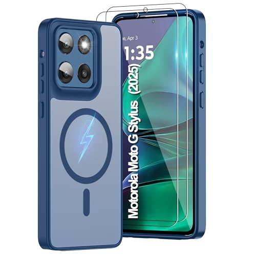 Pilaru Magnetic for Motorola Moto G Stylus 5G 2025/2026 Case:(12FT Military Grade Drop Protection) Translucent Matte Slim-Shockproof Non Slip Anti-Fingerprint Rugged for GStylus 2025/2026 Blue - color: Dark blue, size: Moto G Stylus 5G 2025 & Moto G Stylu