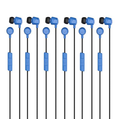 Skullcandy Jib Wired Earbuds with 3.5mm Plug, Noise Isolating Fit, Built-in Microphone Call and Track Control, Convenient for Travel (6 Pack) - Cobalt Blue - color: Cobalt Blue, size: 6 Pack