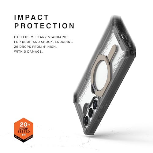 URBAN ARMOR GEAR UAG for Samsung Galaxy S26 Case 6.3" with Kickstand Plasma XTE - Magnetic Charging Compatible Transparent Rugged Military Drop Tested Protective Cover, Ash/Titanium - color: Plasma XTE - Ash/Titanium