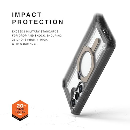 URBAN ARMOR GEAR UAG for Samsung Galaxy S26 Case 6.3" with Kickstand Plasma XTE - Magnetic Charging Compatible Transparent Rugged Military Drop Tested Protective Cover, Ash/Titanium - color: Plasma XTE - Ash/Titanium