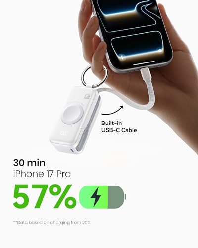 INIU SnapGo Portable Charger, 5000mAh Mini Power Bank for Apple Watch - color: White
