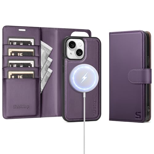Shieldtop Compatible with MagSafe iPhone 13 Wallet Case,Dark Purple - color: Dark Purple, size: iPhone 13 - 6.1"