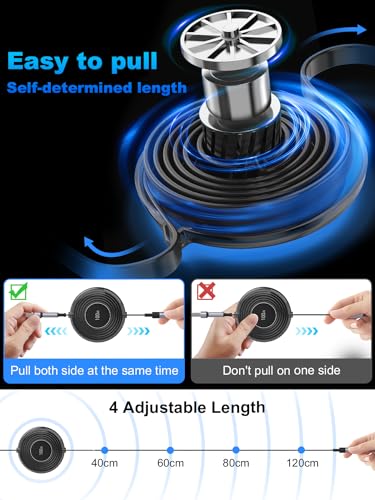Retractable 3 in 2 Multi Charging Cable 100W, iPhone 17 Retractable Charger Cable USB C iPhone 16 Fast Charger Cord for iPhone 17 16 15 14 /Samsung Galaxy S25/PS/MBook/Pad (4ft) Travel Essentials
