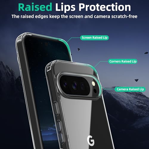 ONES for Google Pixel 10 Pro XL Slim Case Clear, PC + TPU Hybrid, Military-Grade Drop Gurad, Anti-Yellowing, Anti-Slip, Shockproof Silicone Hard Cover, Scratch Resistant, Transparent Case - color: HD Highly Clear, size: Pixel 10 Pro XL