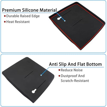 Center Console Silicone Mat Fit for Honda Pilot Accessories 2023-2026 - color: Red