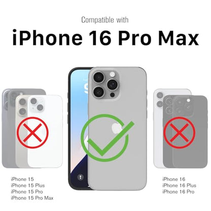 VENA vArmor for iPhone 16 Pro Max Rugged Case, Blue | Military-Grade Drop Protection, Heavy Duty, Belt Clip Holster, Kickstand, Magsafe Compatible - color: Slate Blue/Black