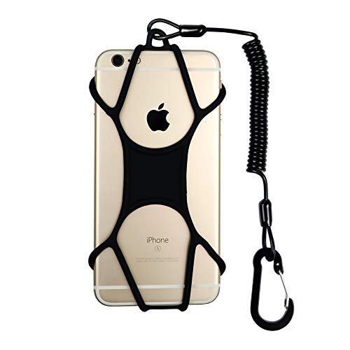 Rugged Phone Lanyard with Coiled Strap and Carabiner – Anti-Theft Cell Phone Tether for Hiking, Travel, Outdoor Use – Universal Phone Strap with Tether Tab, No Adhesive Needed