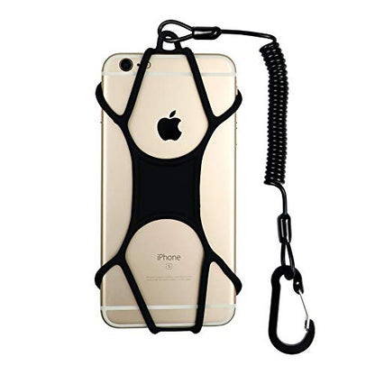 Rugged Phone Lanyard with Coiled Strap and Carabiner – Anti-Theft Cell Phone Tether for Hiking, Travel, Outdoor Use – Universal Phone Strap with Tether Tab, No Adhesive Needed