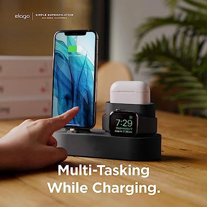 elago 3 in 1 Charging Station for iPhone, AirPods, AirPods Pro, Apple Watch - color: Black