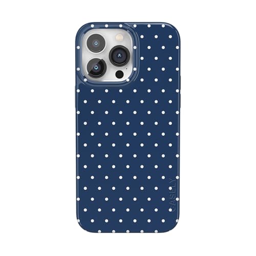 Casely iPhone 14 Pro Case | On the Dot | Navy Polka Dot | Compatible with MagSafe | Classic Ultra Slim Design - color: On the Dot | Navy Polka Dot, size: Iphone 14 Pro